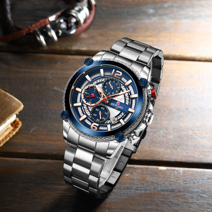 Quantum Multifunction Watch Steel, Silver colour