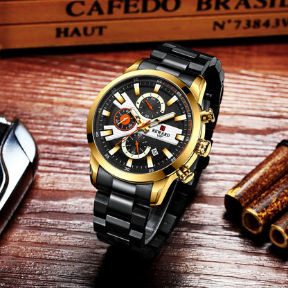Artica Multifunction Watch Steel, Gold and Black colour