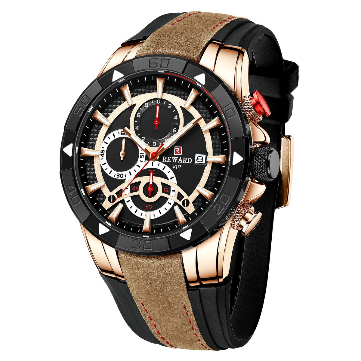 Calypso Multifunction Watch Silicone, Black Brown colour