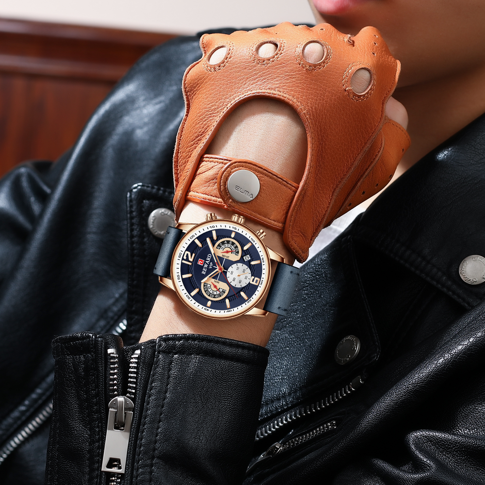 Impulse Multifunction Watch Leather, Pink Blue colour