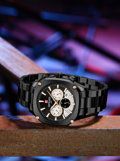 Kompas Multifunction Watch Steel, Full Black colour