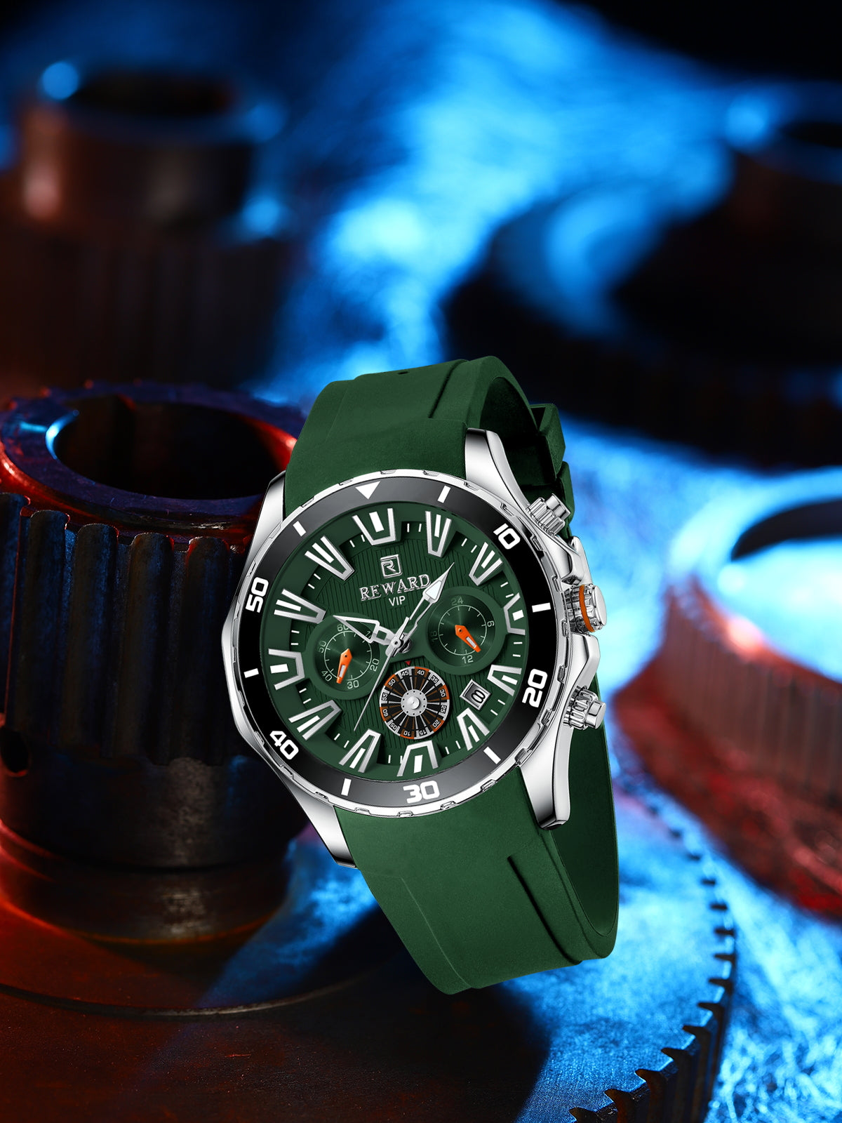 Miger Multifunction Watch Silicone, Green colour