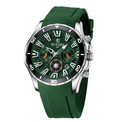 Miger Multifunction Watch Silicone, Green colour