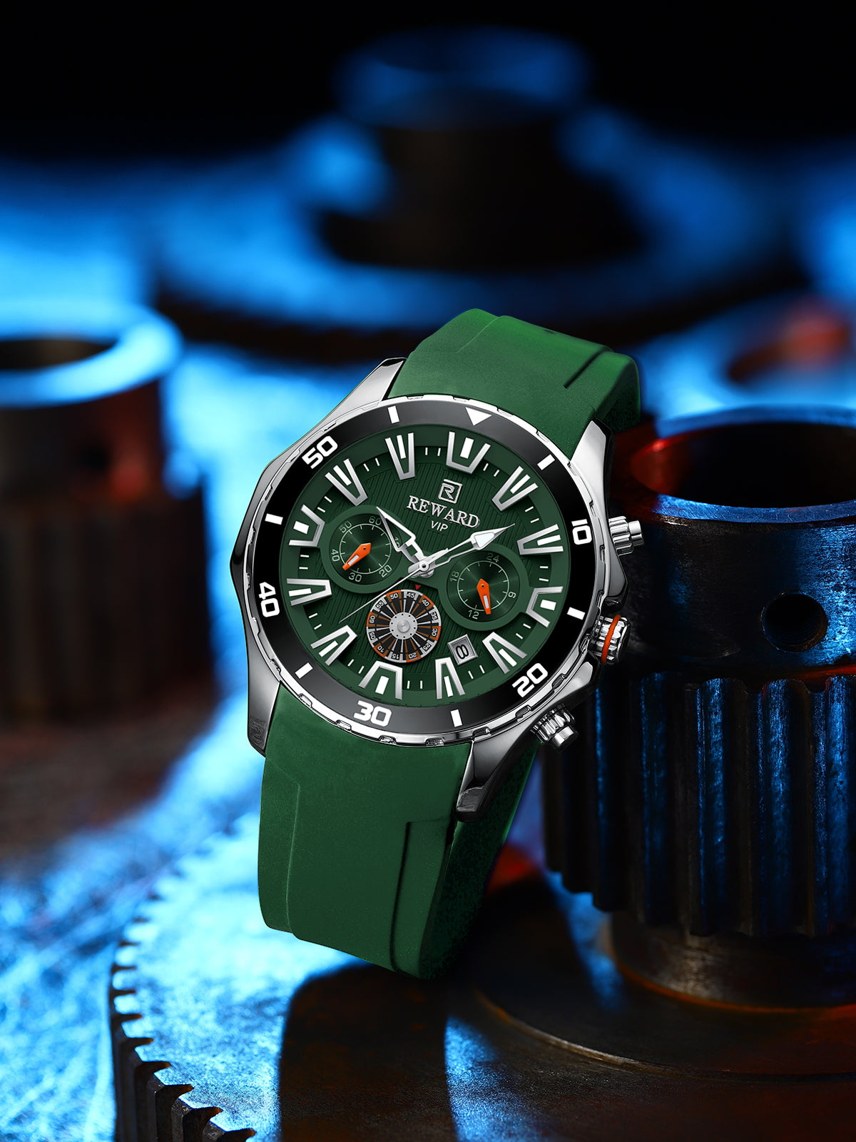 Miger Multifunction Watch Silicone, Green colour