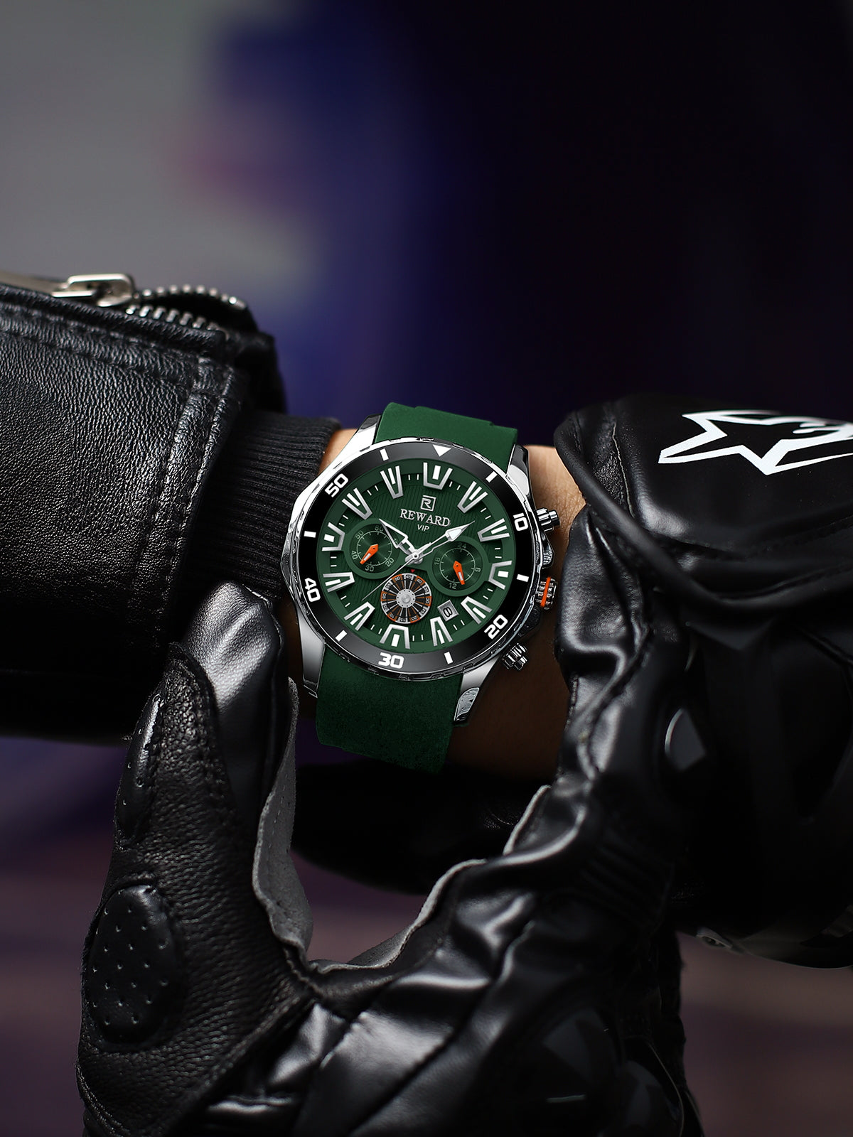 Miger Multifunction Watch Silicone, Green colour