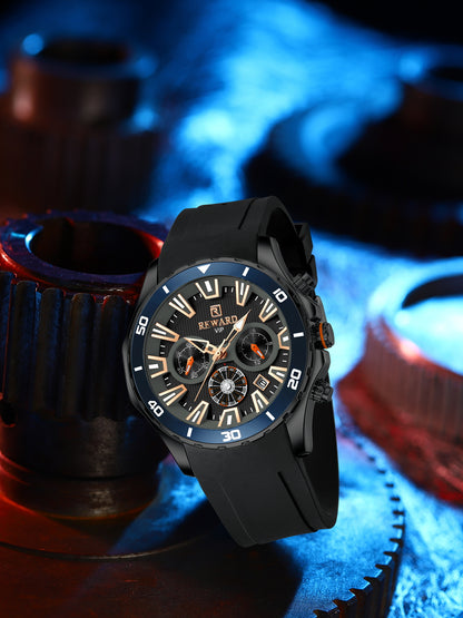 Miger Multifunction Watch Silicone, Black colour