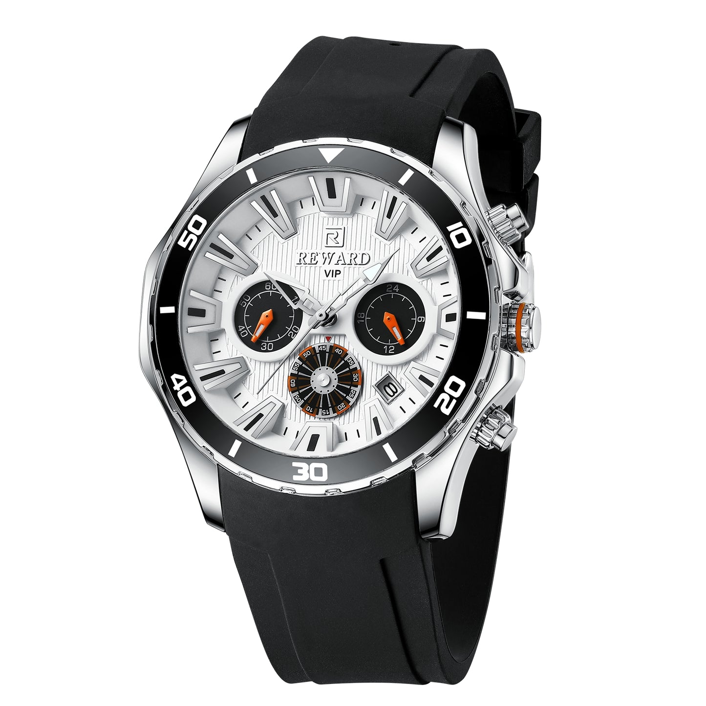 Miger Multifunction Watch Silicone, Black White colour