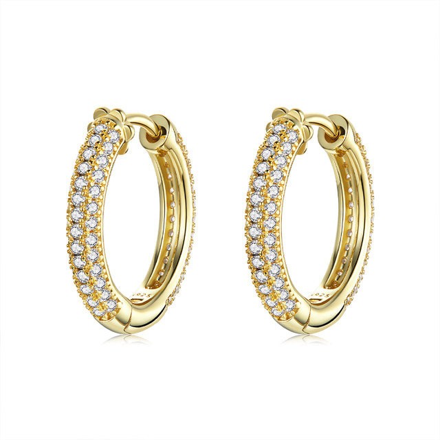 RINA Ear Buckles Pave Setting, Gold Colour