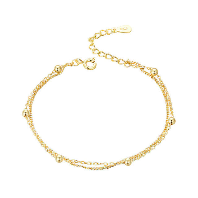 SERANA Double Chain Bracelet, Silver/Gold Colour