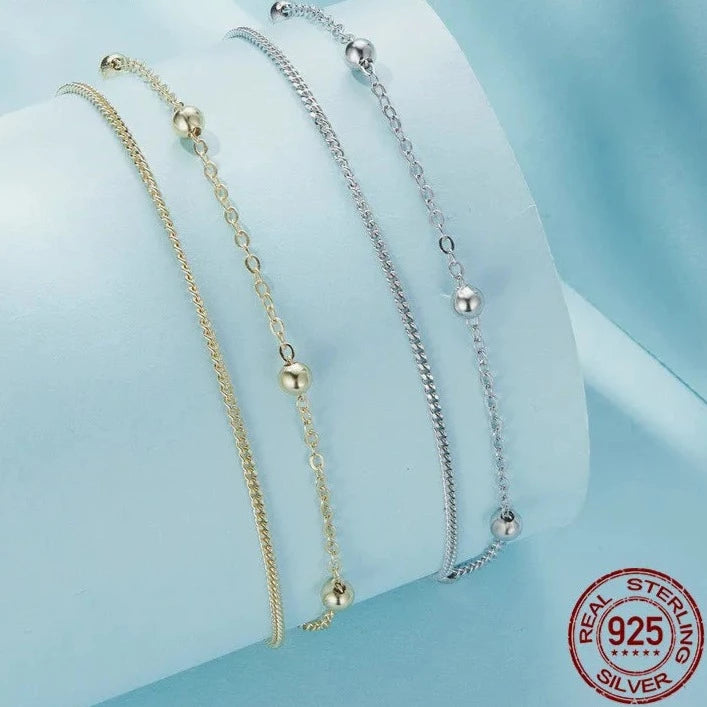 SERANA Double Chain Bracelet, Silver/Gold Colour