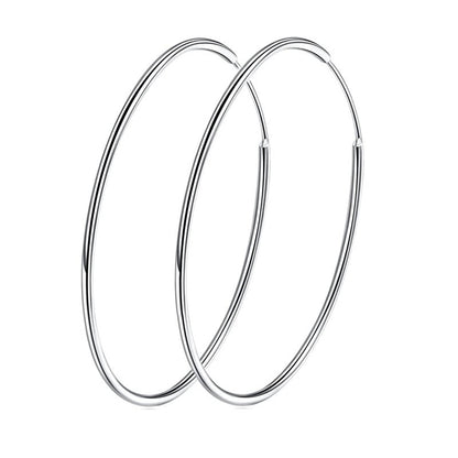 CREOL Sterling Silver Large Hoop Earrings Circle