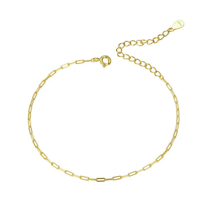 NOVA Sterling Silver Simple Bracelet Gold Basic Cable Chain