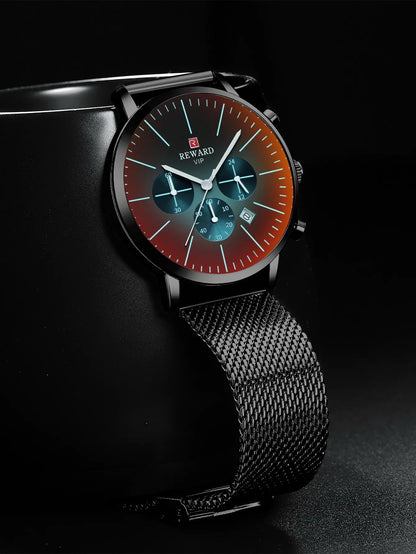 Qalco Multifunction Watch Steel, Black colour