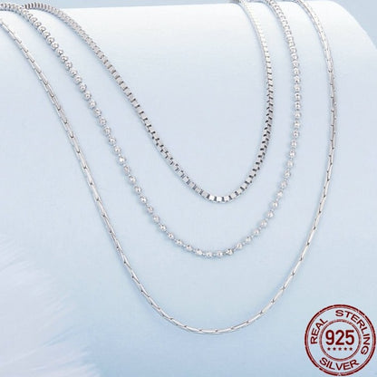 NORA Silver Triple Layer Necklace, Silver Colour