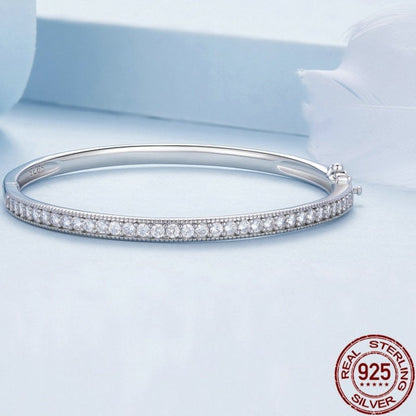 KEYLA Bangle Bracelet with Zircon, Silver Colour