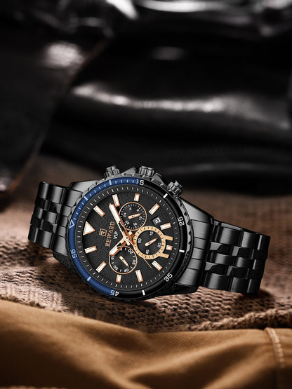 Solana Multifunction Watch Steel, Full Black colour