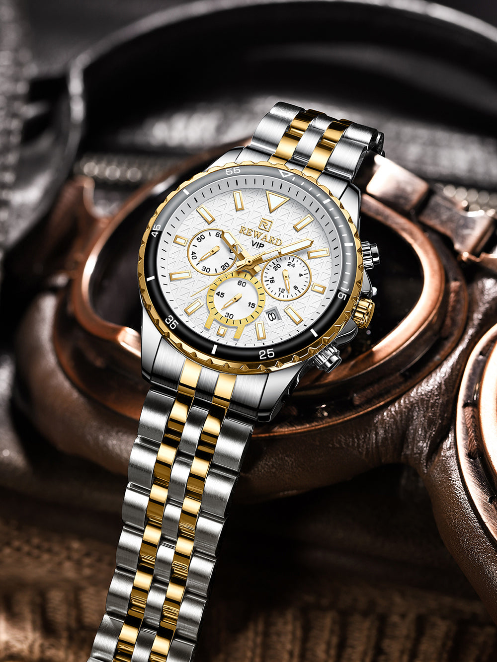 Solana Multifunction Watch Steel, Silver and Gold colour