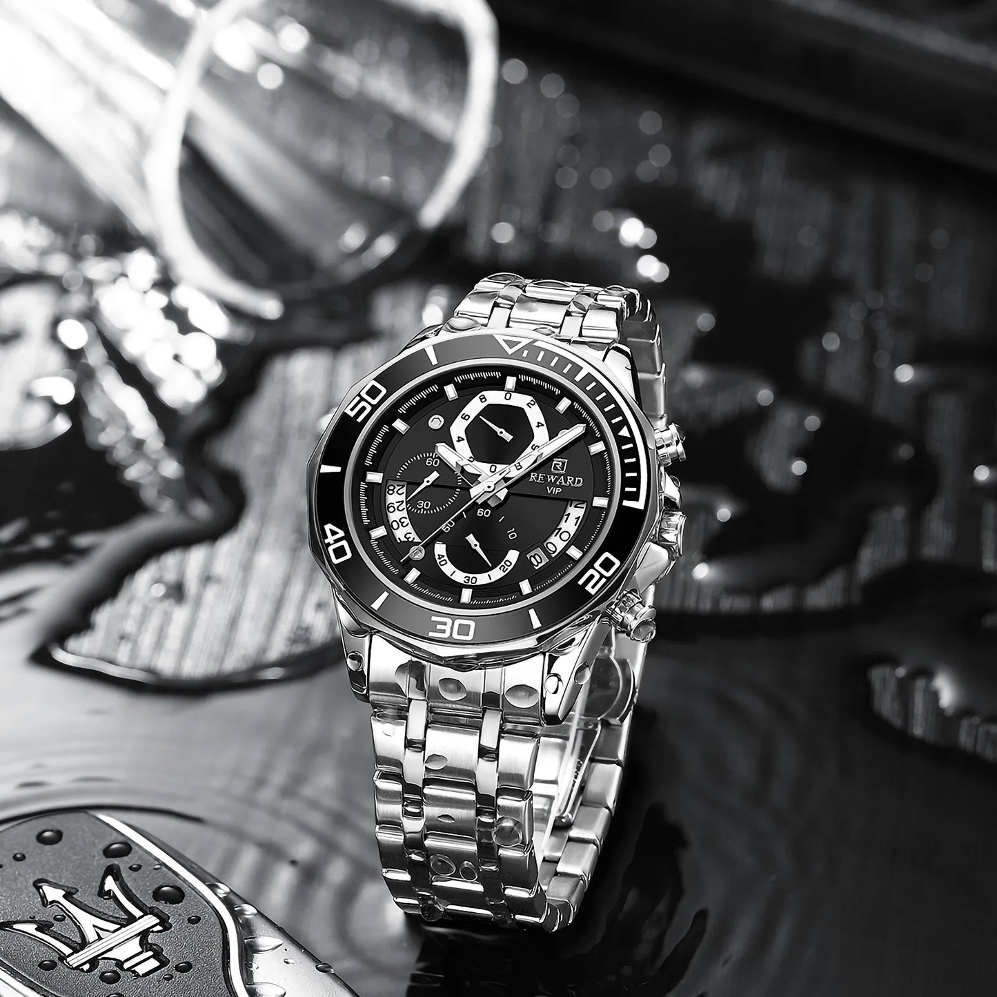 Nitro Multifunction Watch Steel, Silver Black colour