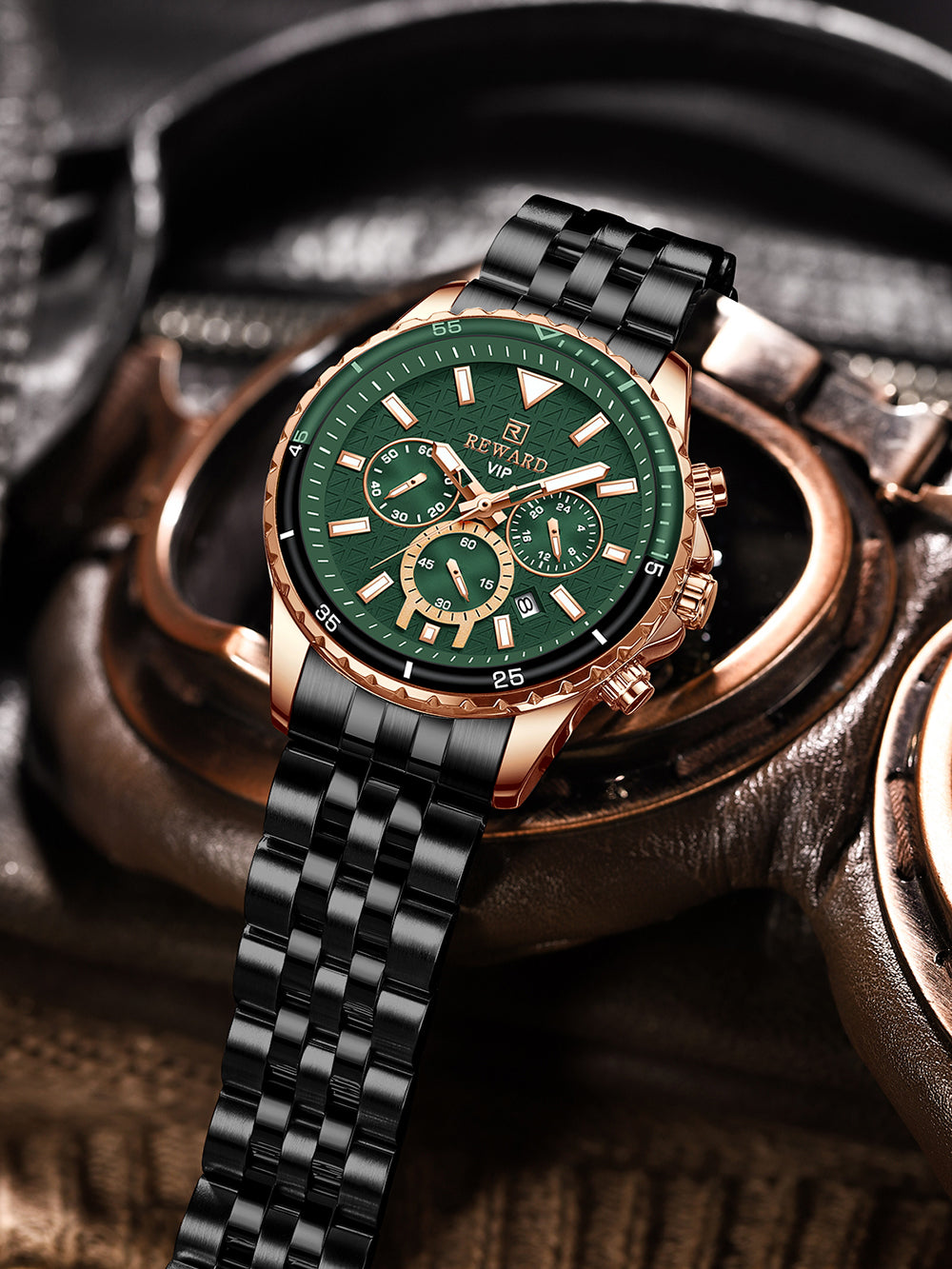 Solana Multifunction Watch Steel, Green colour