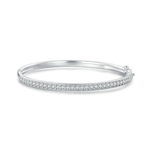 KEYLA Bangle Bracelet with Zircon, Silver Colour