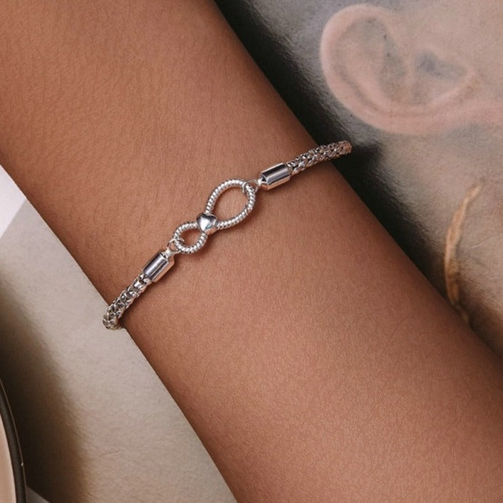 STELI Sterling Silver Infinite Love Basic Bracelet Platinum Plated