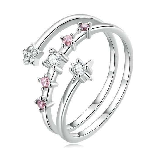 SOFIA Star Ring Zircon, Silver Colour