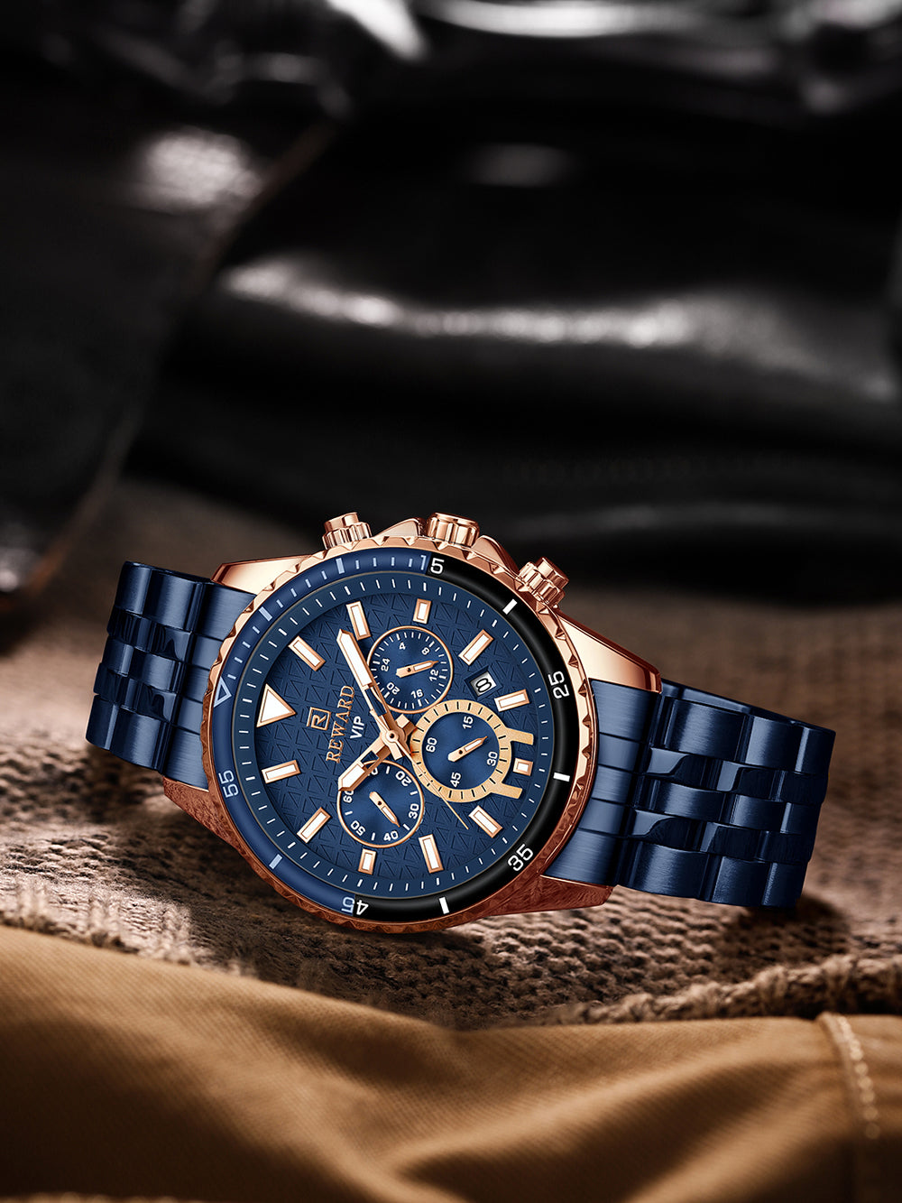Solana Multifunction Watch Steel, Blue colour